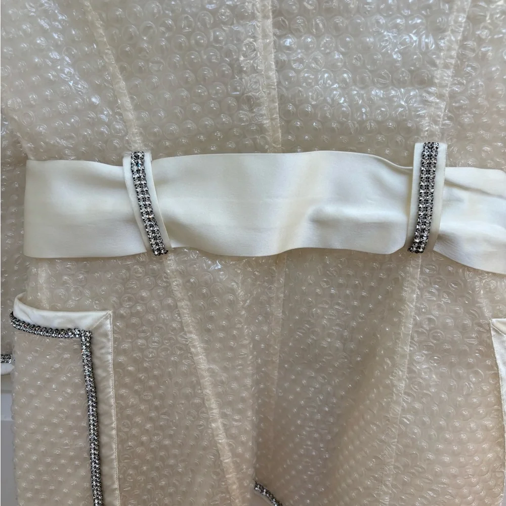 RARE-ICONIC-Dolce & Gabbana-Clear Plastic Bubble Wrap Rain Coat-Rhinestone-90s - Picture 5 of 16